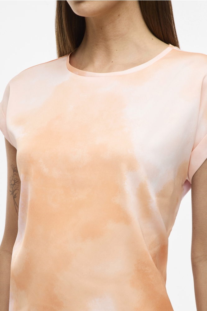 VIELLETTE S/S FULL SATIN TOP - NOOS 14109246 CADMIUM ORANGE